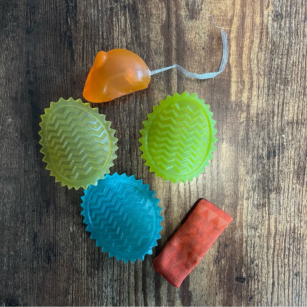 Colorful Silicone Cat Toys Set of 4 with catnip bag